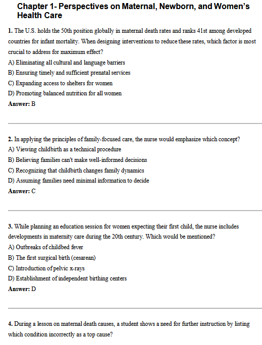 Test Bank for Essentials of Pediatric Nursing 5th Edition by Kyle & Carman - Image 2