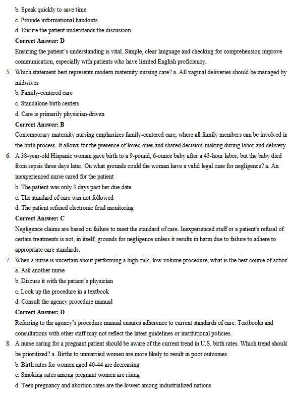 Test Bank for Maternity and Women's Health Care 13th Edition by Lowdermilk - Image 3