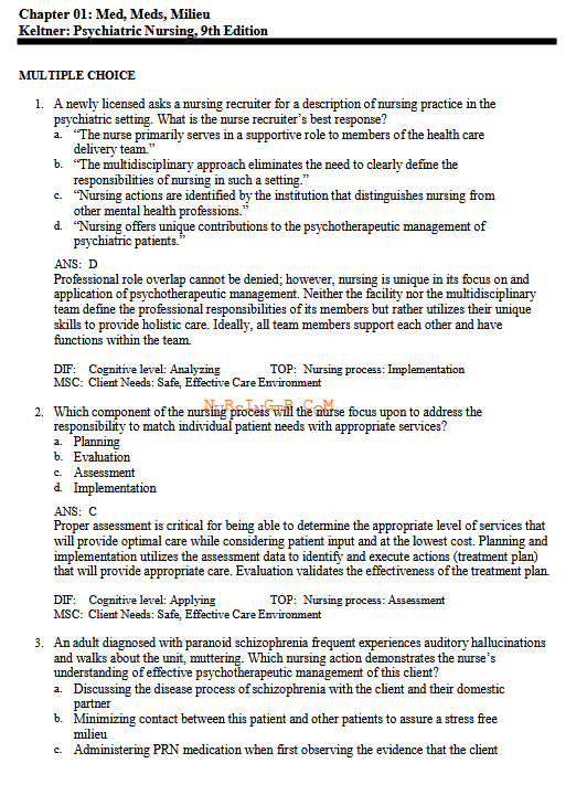 Test Bank for Keltner’s Psychiatric Nursing 9th Edition by Debbie Steele - Image 3
