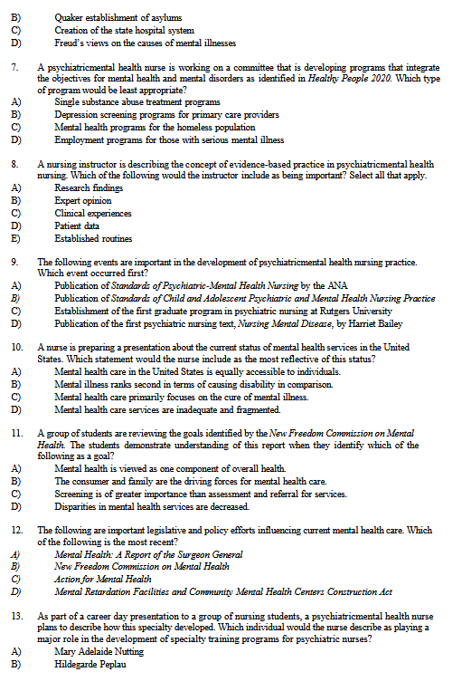 Test Bank for Psychiatric Nursing: Contemporary Practice 7th Edition by Boyd and Luebbert - Image 3
