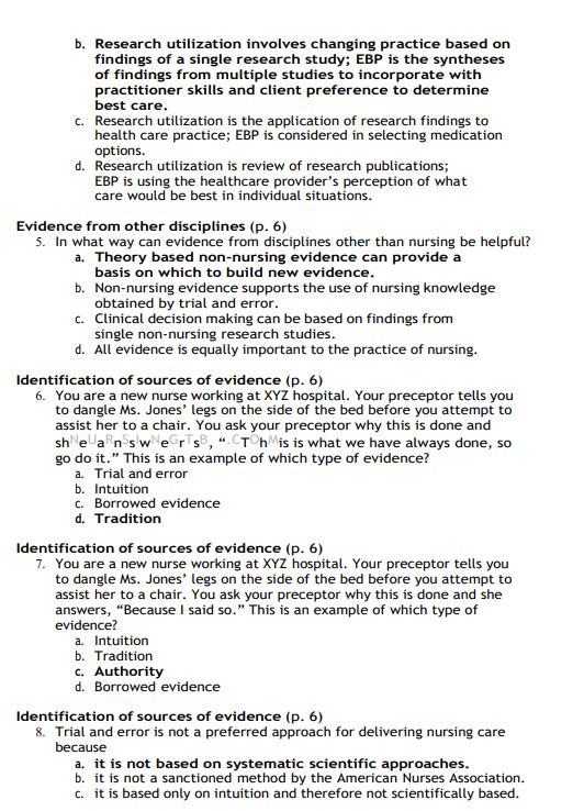 Test Bank for Evidence-Based Practice for Nurses: Appraisal and Application of Research 6th Edition by Schmidt and Brown - Image 3